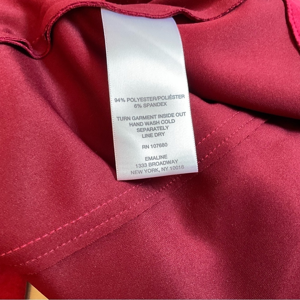 Emmeline Petite Red Faux Suede Open Front Jacket PS - Picture 4 of 15